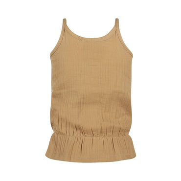 Blusa de Tirantes 100% Algodón Café con Botones Dorados para Niña - Kool KidsKOKO NOKOKool KidsN58962-4YBlusa de Tirantes 100% Algodón Café con Botones Dorados para Niña4 AñosCafé8720815611193