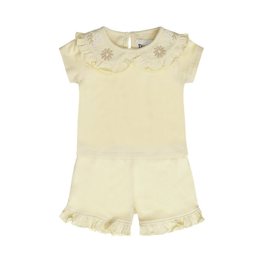 Conjunto Blusa y Short de Algodón Beige con Olán para Niña - Kool KidsDIRKJEKool KidsN58300-3MConjunto Blusa y Short de Algodón Beige con Olán para Niña3 MesesArena8720815582424
