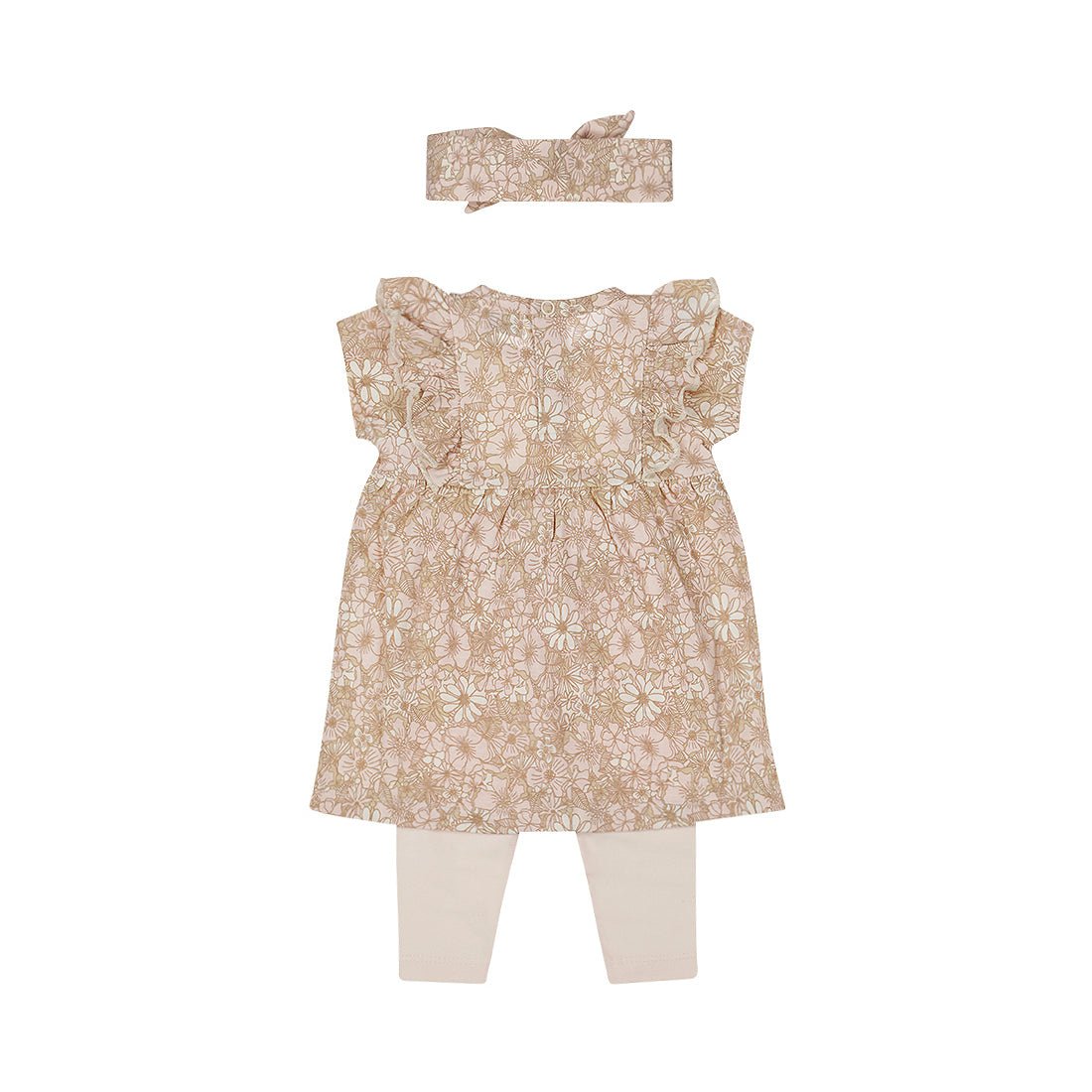 Conjunto de dos prendas vestido estampado floral con banda - Kool KidsDIRKJEKool KidsP54341Conjunto de dos prendas vestido estampado floral con banda3 MesesFloral