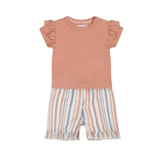 Conjunto Playera Terracota y Short 100% Algodón a Rayas para Niña - Kool KidsDIRKJEKool KidsN58466-2YConjunto Playera Terracota y Short 100% Algodón a Rayas para Niña2 AñosRosa claro8720815588815