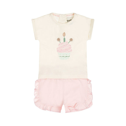 Conjunto Playera y Short de Algodón con Cupcake Rosa para Niña - Kool KidsDIRKJEKool KidsN58423-3MConjunto Playera y Short de Algodón con Cupcake Rosa para Niña3 MesesRosa claro8720815587498