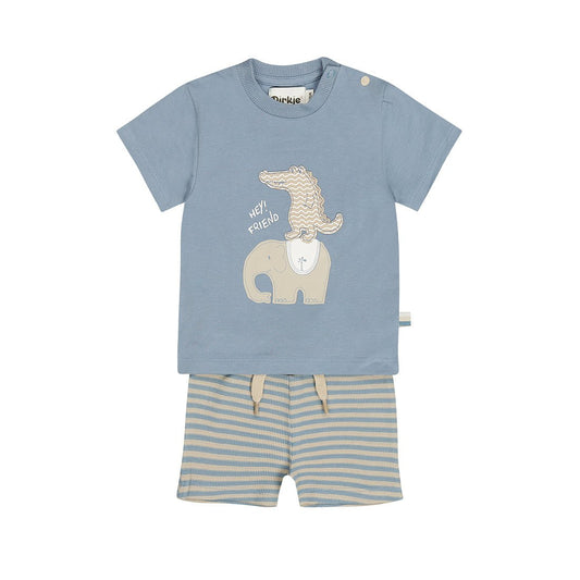 Conjunto Playera y Short de Algodón con Elefante para Niño - Kool KidsDIRKJEKool KidsN58552-3MConjunto Playera y Short de Algodón con Elefante para Niño3 MesesAzul claro8720815590962