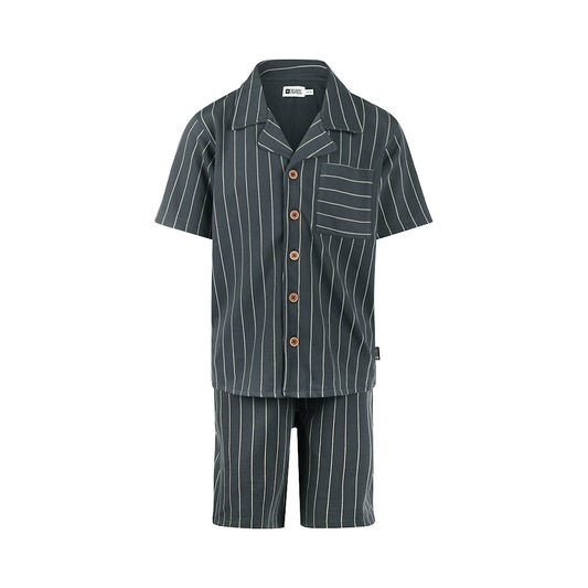 Conjunto Camisa y Short de Vestir Marino de Algodón para Niño