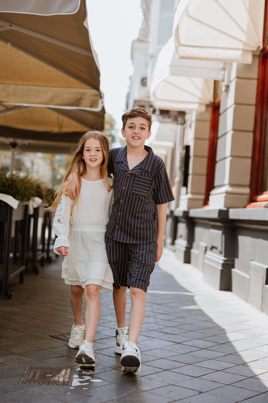 Conjunto Camisa y Short de Vestir Marino de Algodón para Niño