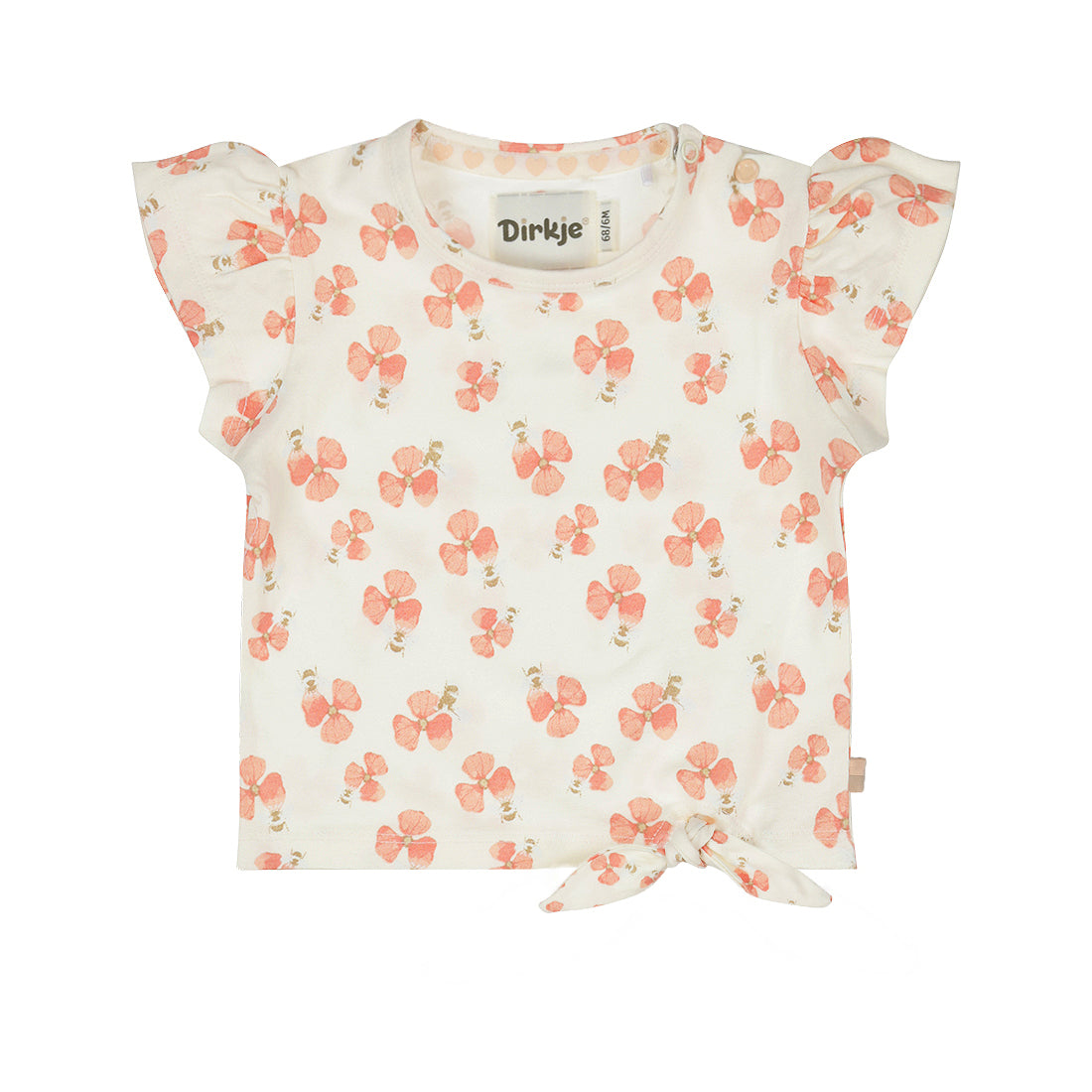 Playera de Algodón con Estampado de Flor Rosa para Bebé