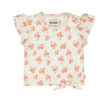 Playera de Algodón con Estampado de Flor Rosa para Bebé