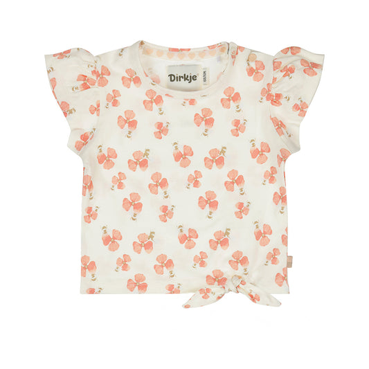 Playera de Algodón con Estampado de Flor Rosa para Bebé