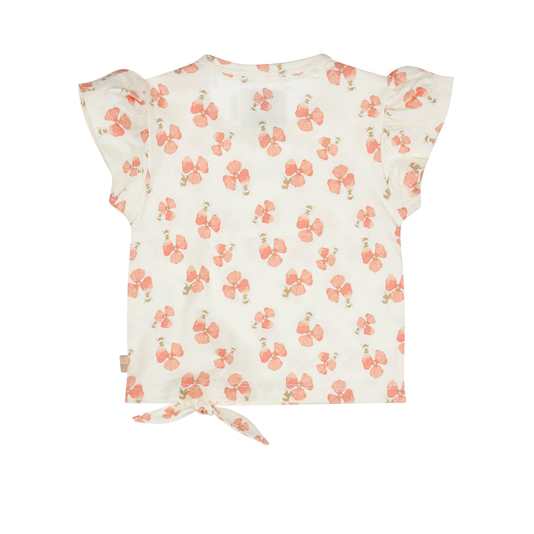 Playera de Algodón con Estampado de Flor Rosa para Bebé