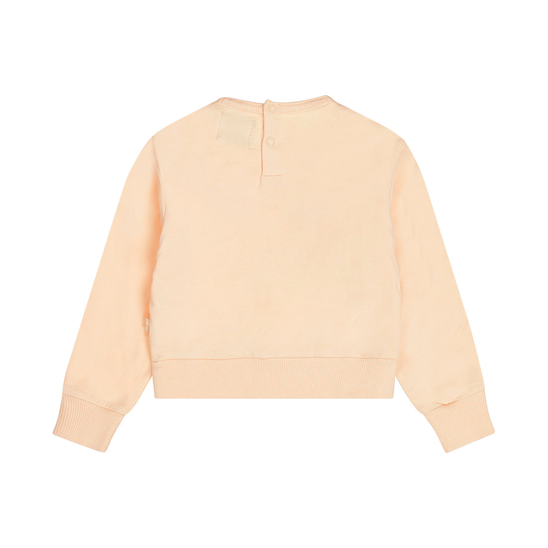 Sudadera de Algodón Durazno con Bordado y Olán para Niña