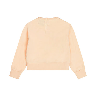 Sudadera de Algodón Durazno con Bordado y Olán para Niña