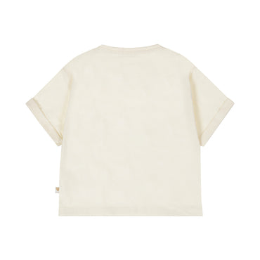 Playera de Algodón Hueso con Bordado al Centro para Bebé Niña
