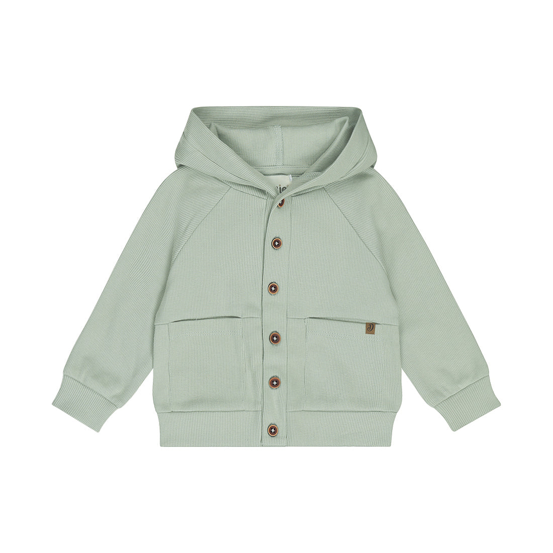 Chamarra de Algodón Verde Jade con Capucha para Niño