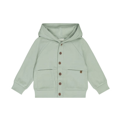 Chamarra de Algodón Verde Jade con Capucha para Niño