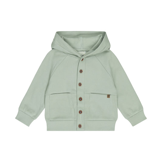 Chamarra de Algodón Verde Jade con Capucha para Niño