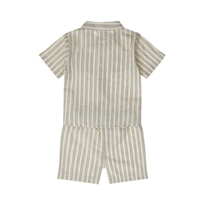 Conjunto Camisa y Short 100% Algodón a Rayas para Niño