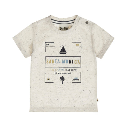 Playera Jaspeada de Algodón Estampado Santa Monica para Niño