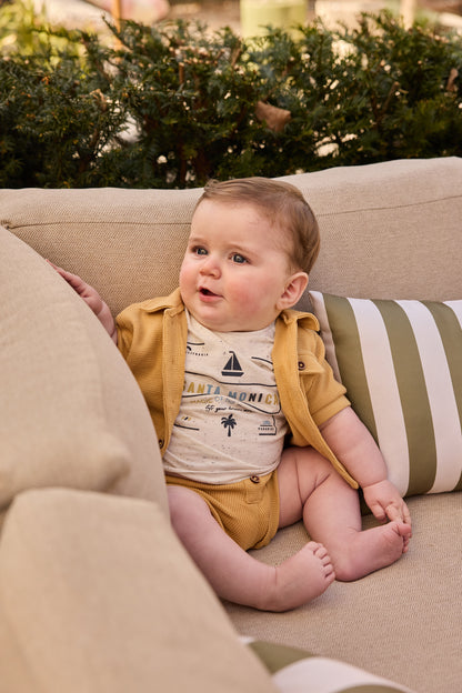 Playera Jaspeada de Algodón Estampado Santa Monica para Niño
