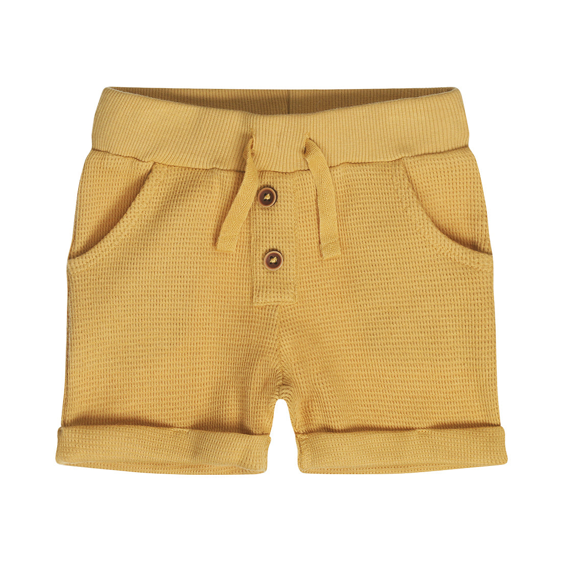 Short de Algodón Mostaza con Textura para Niño