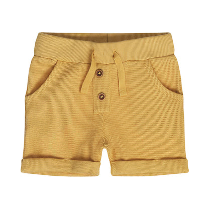 Short de Algodón Mostaza con Textura para Niño