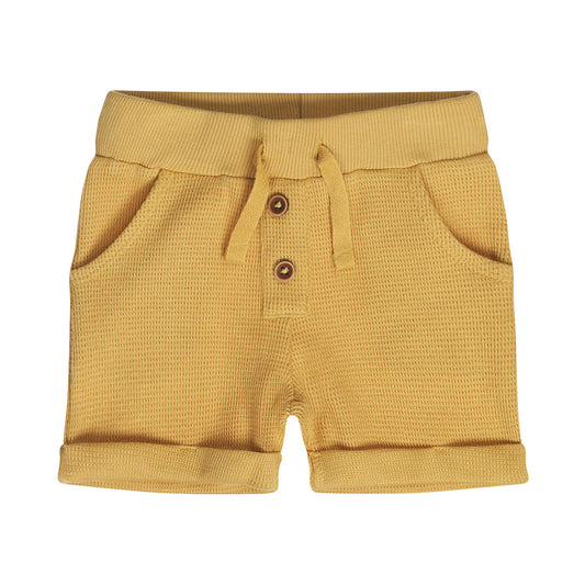 Short de Algodón Mostaza con Textura para Niño