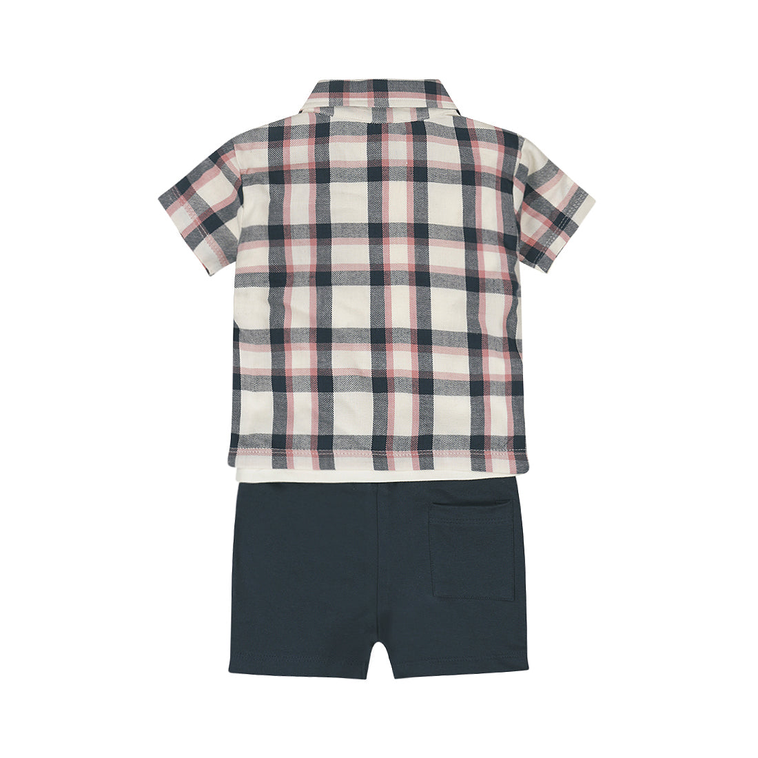 Conjunto 3 Piezas Camisa, Playera y Short de Algodón Time to Travel para Niño