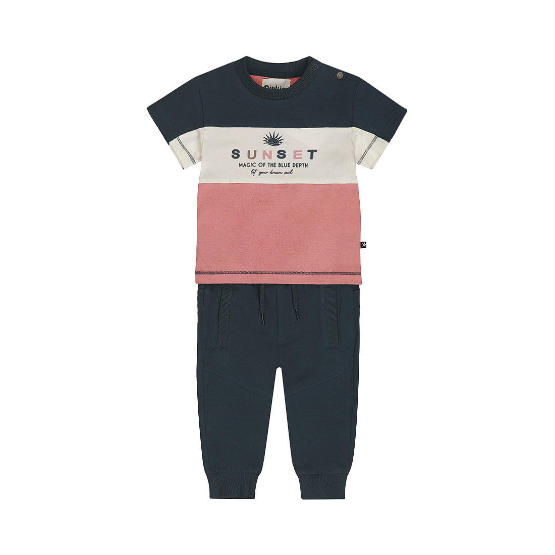 Conjunto Playera Sunset y Jogger Cargo de Algodón para Niño