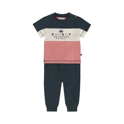 Conjunto Playera Sunset y Jogger Cargo de Algodón para Niño
