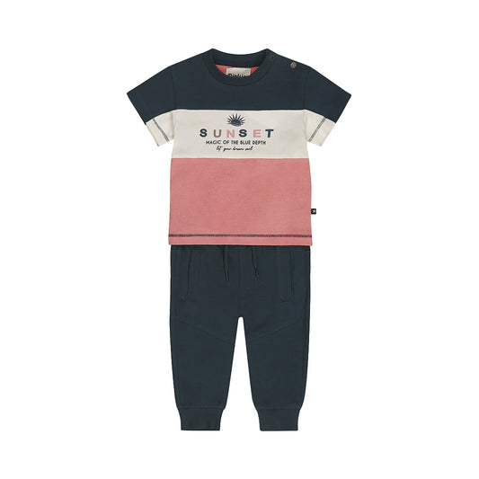 Conjunto Playera Sunset y Jogger Cargo de Algodón para Niño