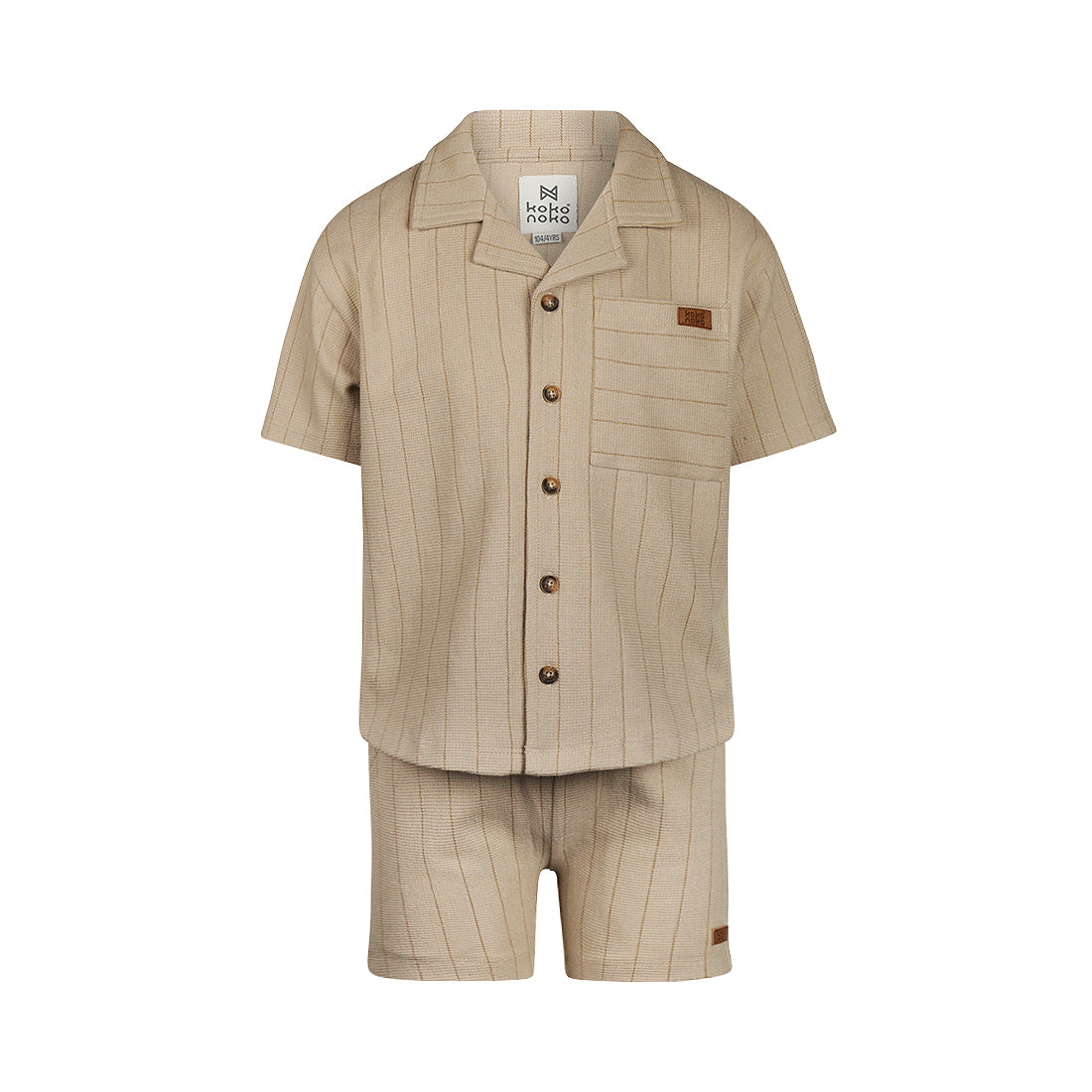 Conjunto Camisa y Short de Algodón Color Café para Niño
