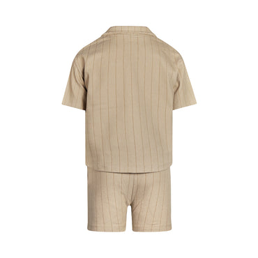 Conjunto Camisa y Short de Algodón Color Café para Niño