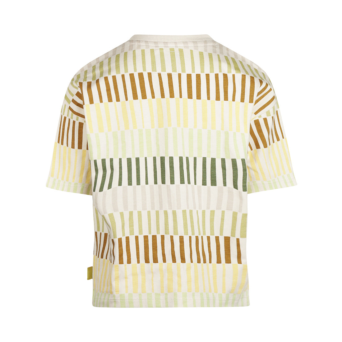 Playera Oversize de Algodón Beige con Recuadros de Color para Niño