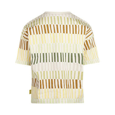Playera Oversize de Algodón Beige con Recuadros de Color para Niño