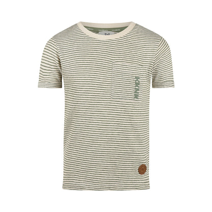 Playera de Algodón con Lino Corte Largo en la Espalda para Niño