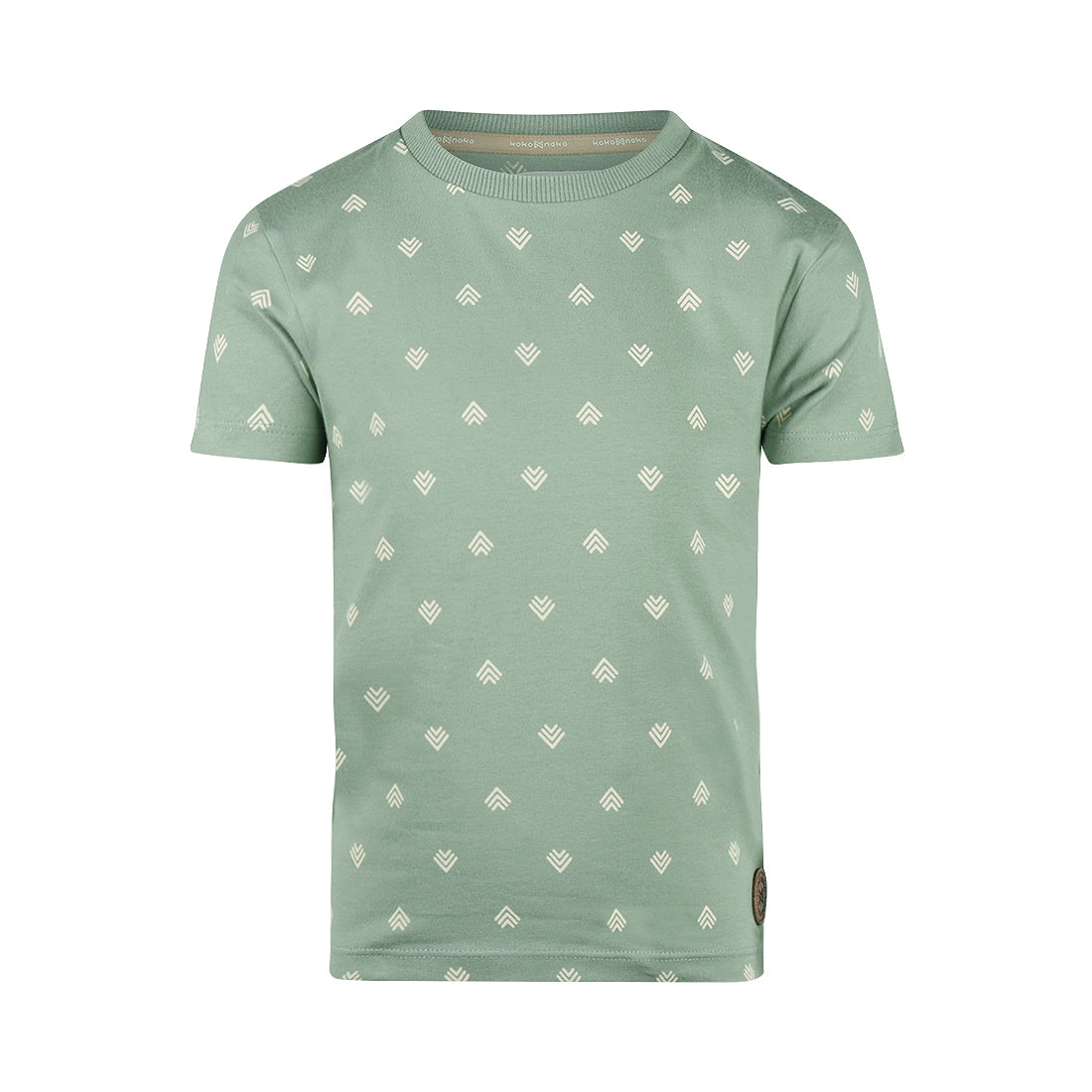 Playera de Algodón Verde Full Print de Flechas para Niño