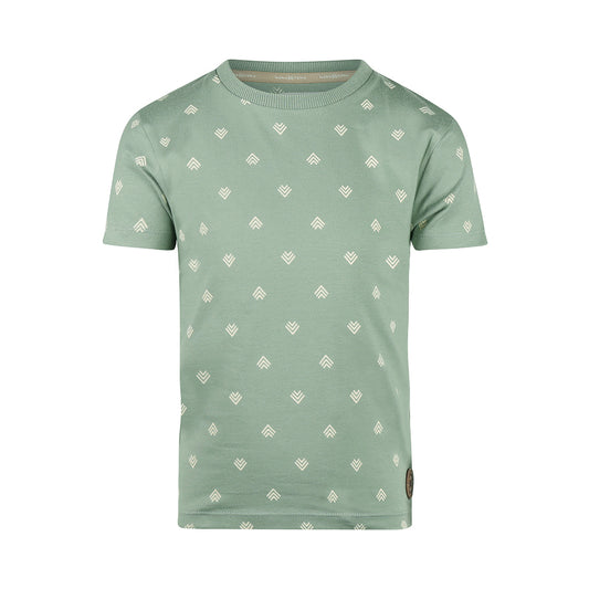Playera de Algodón Verde Full Print de Flechas para Niño