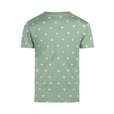 Playera de Algodón Verde Full Print de Flechas para Niño