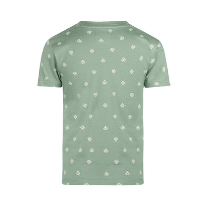 Playera de Algodón Verde Full Print de Flechas para Niño