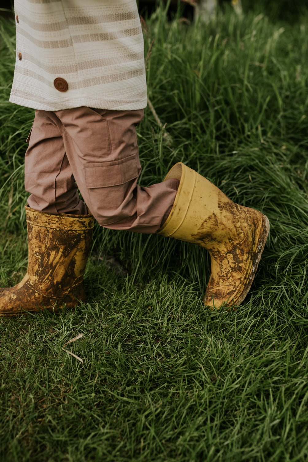 Pantalón Cargo 100% Algodón Café para Niño