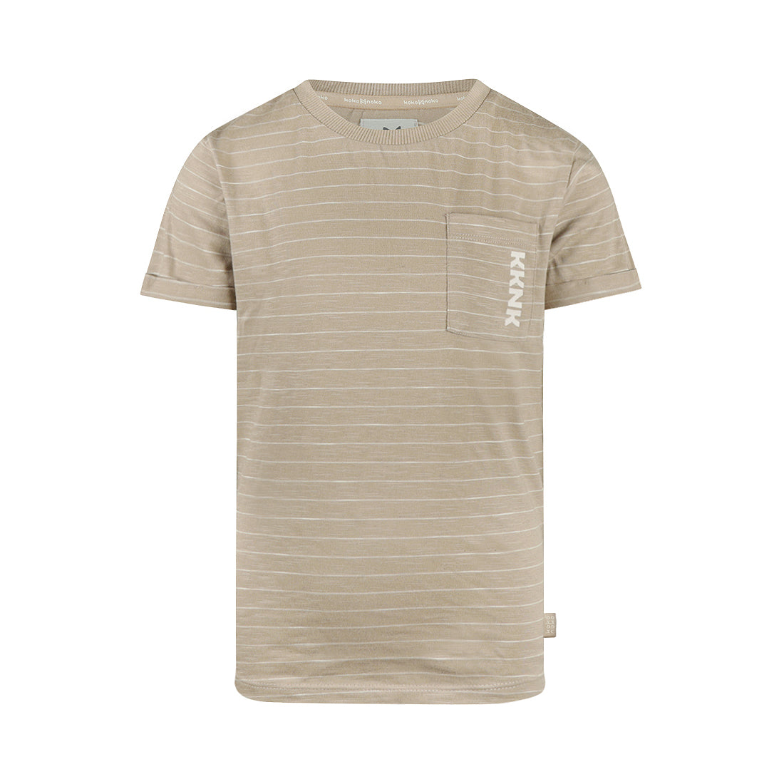 Playera 100% Algodón Café de Rayas para Niño