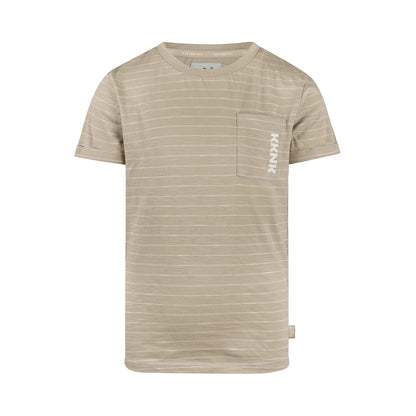 Playera 100% Algodón Café de Rayas para Niño