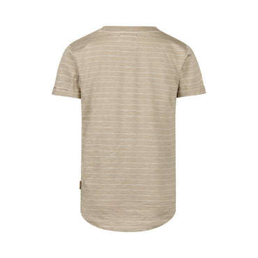 Playera 100% Algodón Café de Rayas para Niño