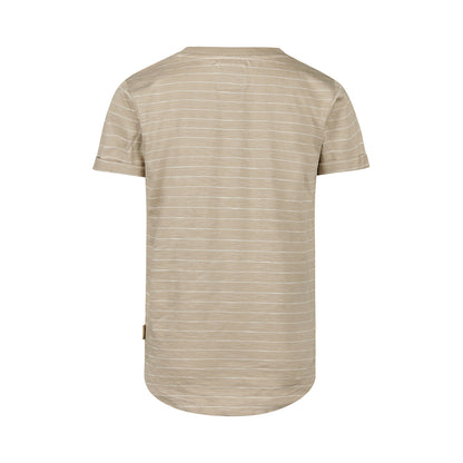 Playera 100% Algodón Café de Rayas para Niño