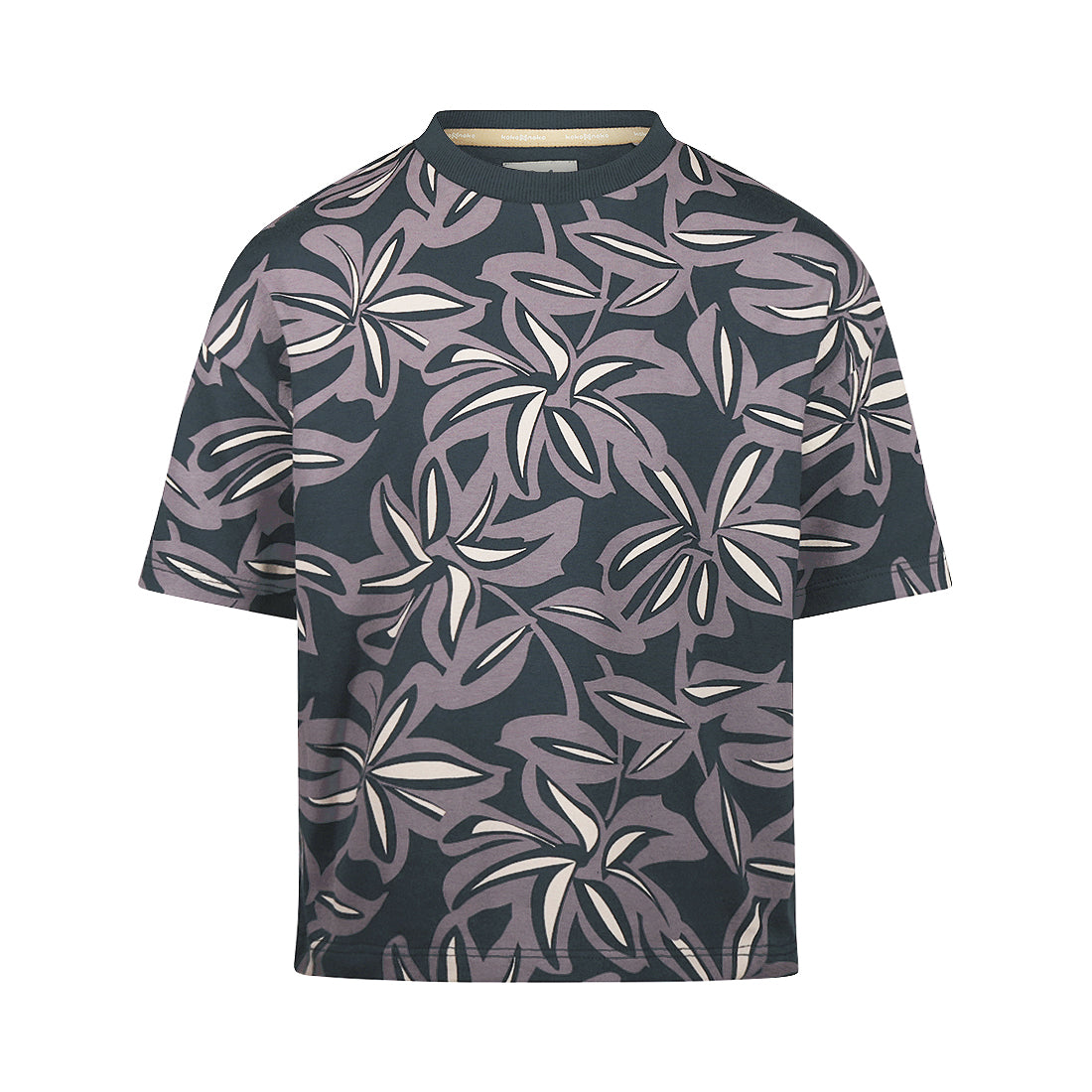 Playera de Algodón Azul Marino con Estampado de Palmeras para Niño