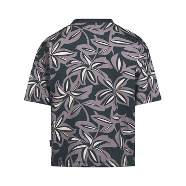 Playera de Algodón Azul Marino con Estampado de Palmeras para Niño