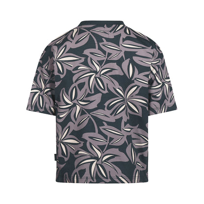 Playera de Algodón Azul Marino con Estampado de Palmeras para Niño