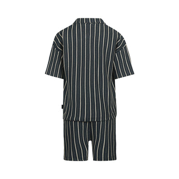 Conjunto Camisa y Short de Algodón Marino para Niño