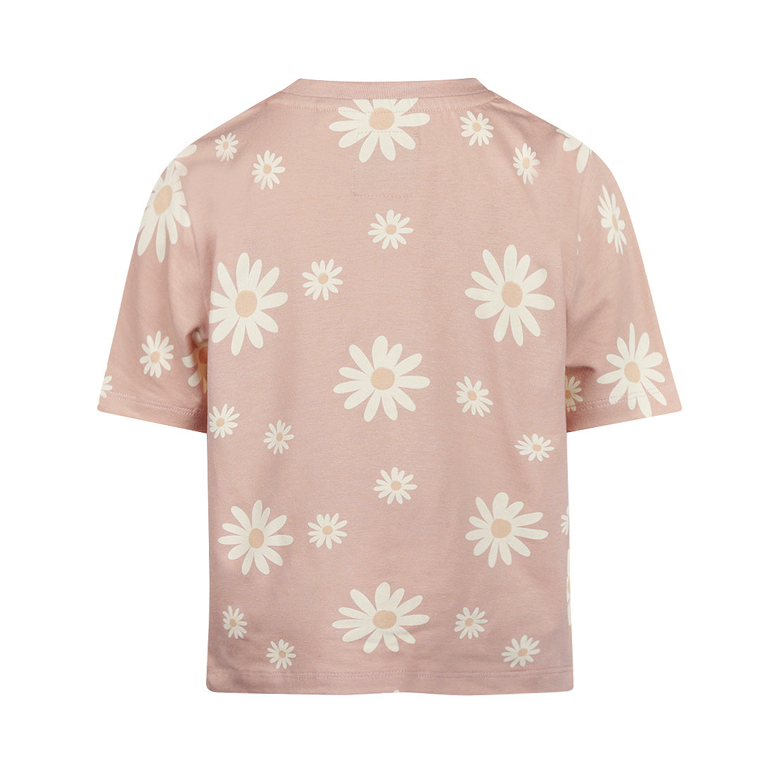 Playera Oversize de Algodón Rosa con Flores para Niña