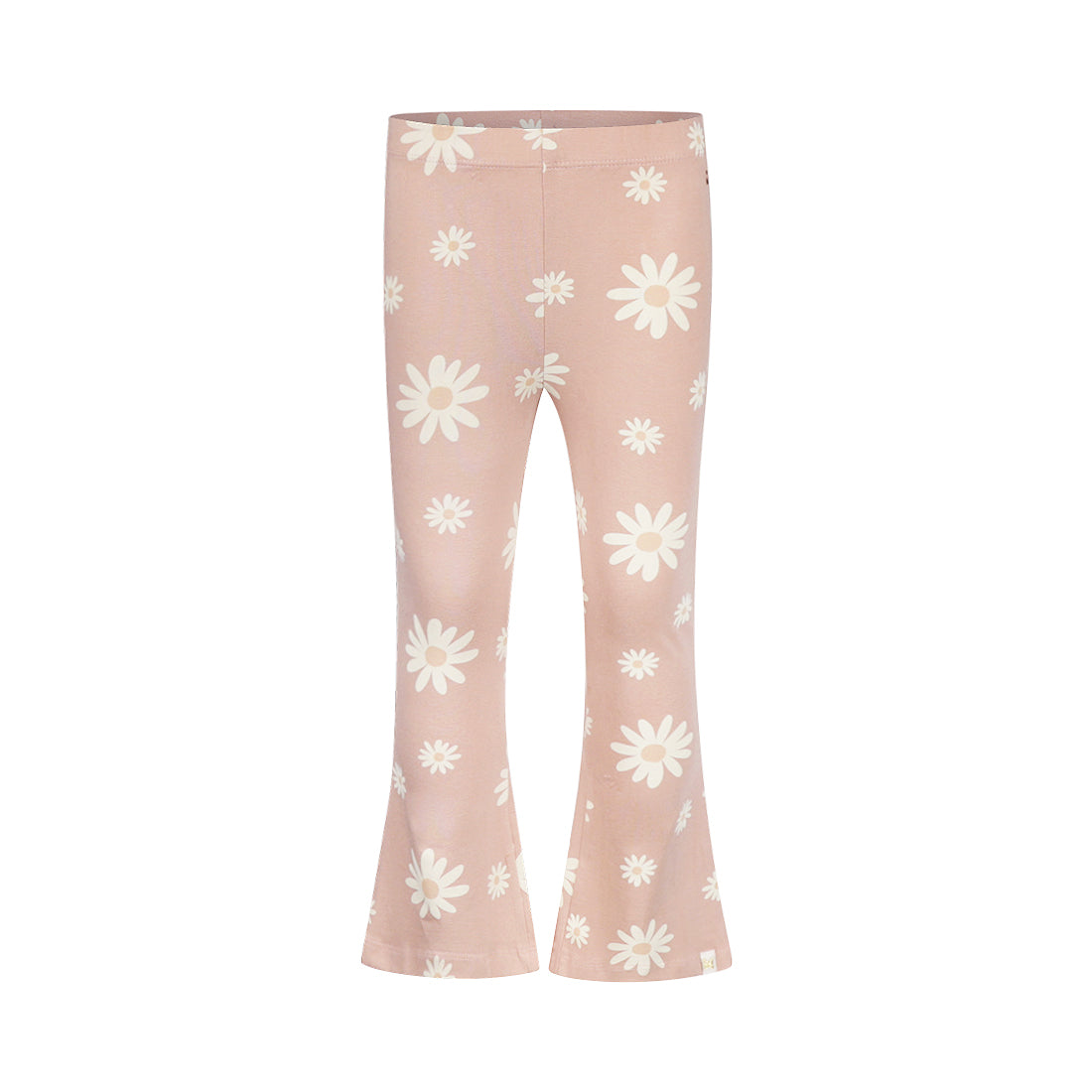 Legging Acampanado de Algodón Rosa con Flores para Niña