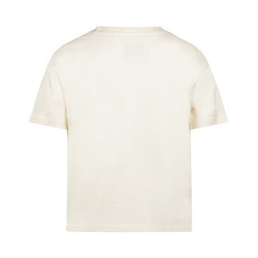 Playera de Algodón Hueso con Bordado para Niña