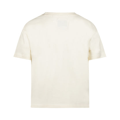 Playera de Algodón Hueso con Bordado para Niña